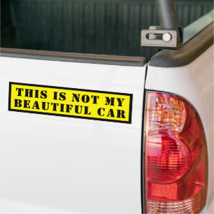 Para Coche Pegatina amarilla elegante con letra personalizada