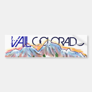 Para Coche Pegatina artístico de la montaña de Vail Colorad