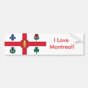 Para Coche Pegatina Bandera de Montreal, Canadá