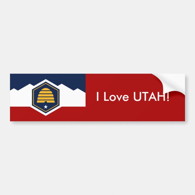 Para Coche Pegatina Bandera de Utah, EE. UU. (Frente)