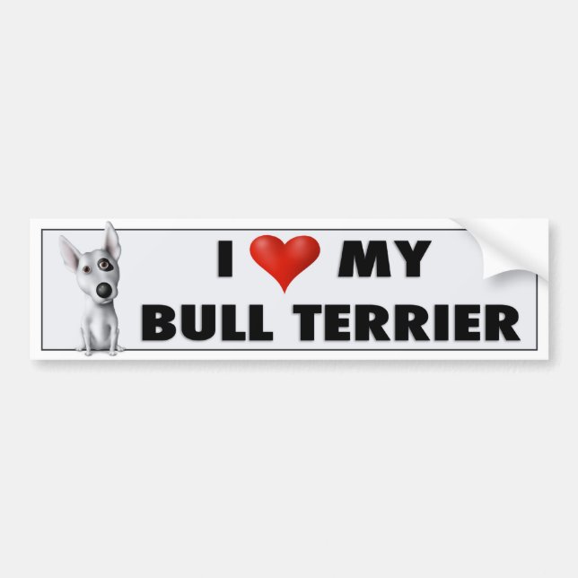 Para Coche Pegatina BULLT1 del amor de bull terrier (Frente)