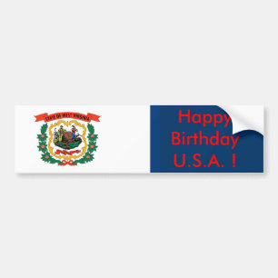 Para Coche Pegatina con bandera del estado de Virginia Occide