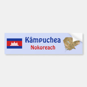 Para Coche Pegatina de bandera y mapa de Camboya