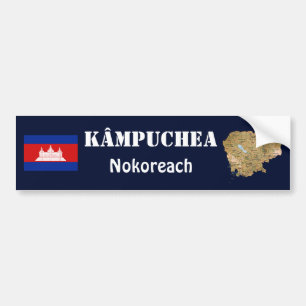 Para Coche Pegatina de bandera y mapa de Camboya