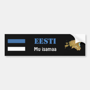 Para Coche Pegatina de bandera y mapa de Estonia