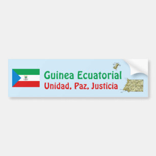 Para Coche Pegatina de bandera y mapa de Guinea Ecuatorial
