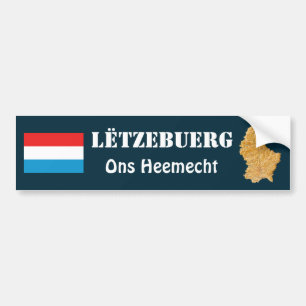 Para Coche Pegatina de bandera y mapa de Luxemburgo