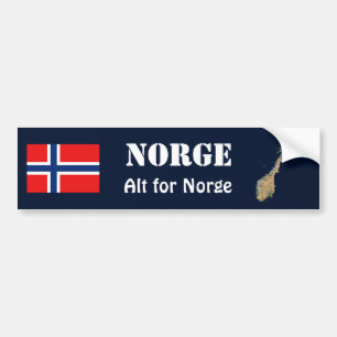 Para Coche Pegatina de bandera y mapa de Noruega