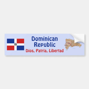 Para Coche Pegatina de bandera y mapa de Rep. Dominicana