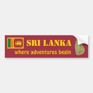 Para Coche Pegatina de bandera y mapa de Sri Lanka