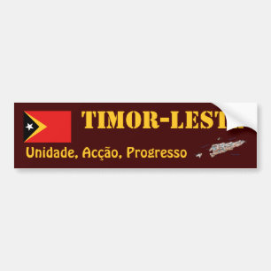 Para Coche Pegatina de bandera y mapa de Timor Oriental