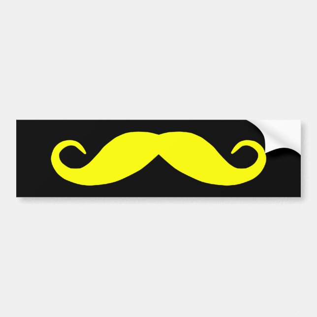 Para Coche Pegatina de bigote amarillo (Frente)