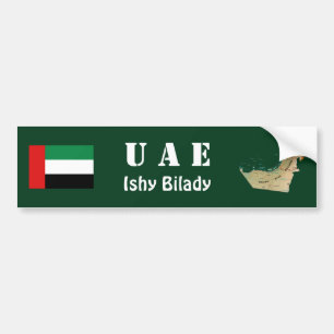 Para Coche Pegatina de bumper con bandera y mapa de Emiratos 