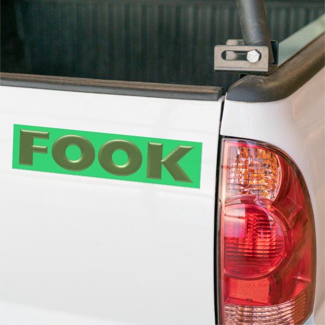 Para Coche Pegatina de bumper verde verde Fook (En Camión)