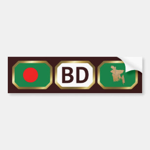 Para Coche Pegatina de código de mapa de bandera de Banglades