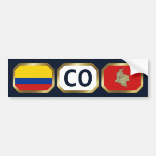 Para Coche Pegatina de código de mapa de bandera de Colombia