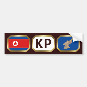 Para Coche Pegatina de código de mapa de bandera de Corea del