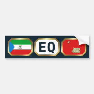 Para Coche Pegatina de código de mapa de bandera de Guinea Ec