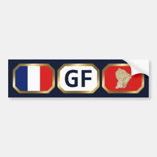 Para Coche Pegatina de código de mapa de bandera de Guyana Fr