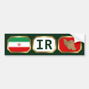 Para Coche Pegatina de código de mapa de bandera de Irán