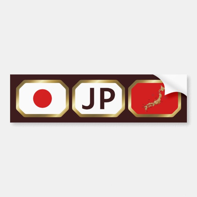 Para Coche Pegatina de código de mapa de bandera de Japón (Frente)