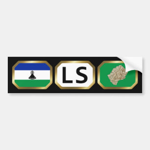 Para Coche Pegatina de código de mapa de bandera de Lesoto