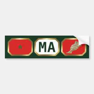 Para Coche Pegatina de código de mapa de bandera de Marruecos
