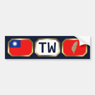 Para Coche Pegatina de código de mapa de bandera de Taiwán