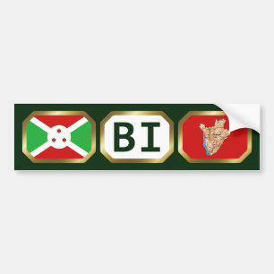 Para Coche Pegatina de código de mapa de la bandera de Burund