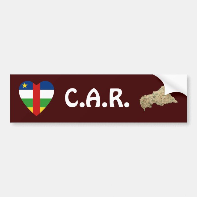 Para Coche Pegatina de corazón con bandera de Centrafrique +  (Frente)