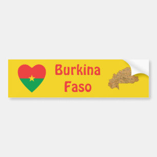 Para Coche Pegatina de corazón de bandera de Burkina Faso + m