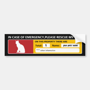 Para Coche Pegatina de emergencia (gato)