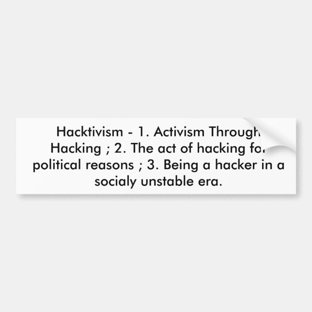 Para Coche Pegatina de Hacktivism (Frente)