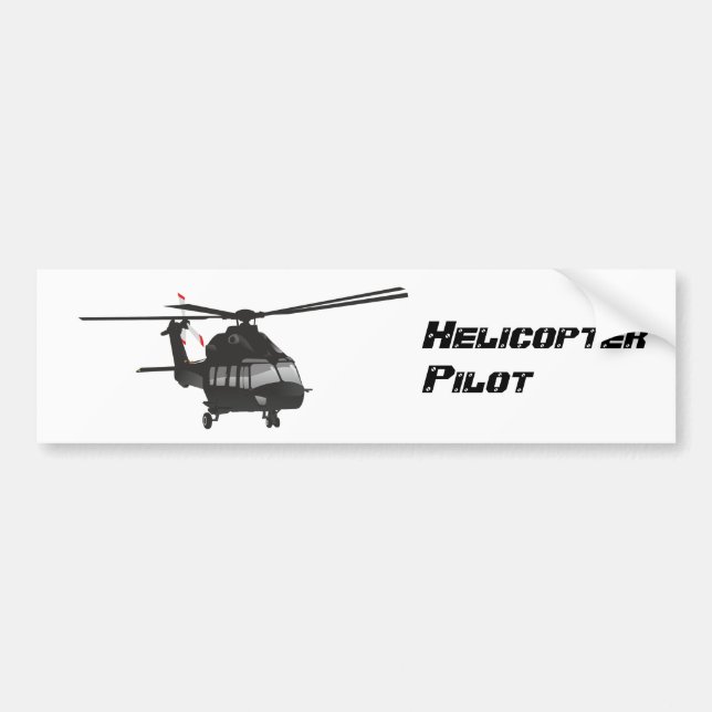 Para Coche Pegatina de helicóptero negro (Frente)
