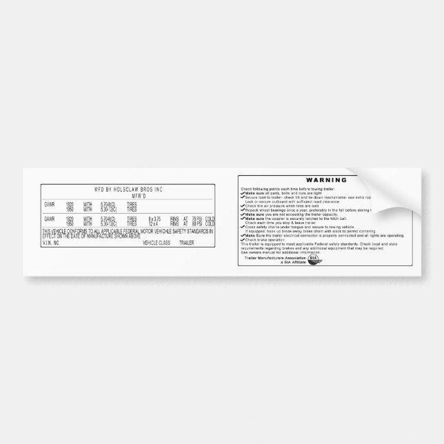 Para Coche Pegatina de Holsclaw (Frente)
