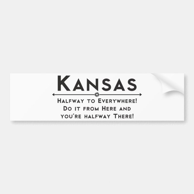 Para Coche Pegatina de Kansas Bumber (Frente)