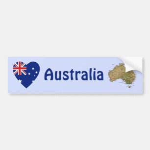 Para Coche Pegatina de la bandera de Australia con corazón y 