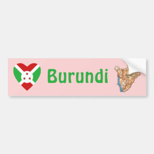 Para Coche Pegatina de la bandera de Burundi en forma de cora