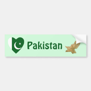 Para Coche Pegatina de la bandera de Pakistán en forma de cor