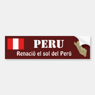 Para Coche Pegatina de la bandera de Perú + mapa