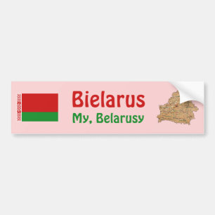 Para Coche Pegatina de la bandera y el mapa de Bielorrusia
