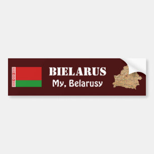 Para Coche Pegatina de la bandera y el mapa de Bielorrusia