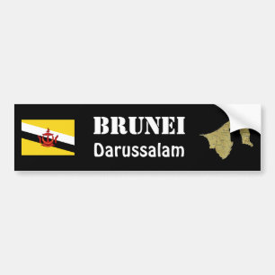 Para Coche Pegatina de la bandera y el mapa de Brunei