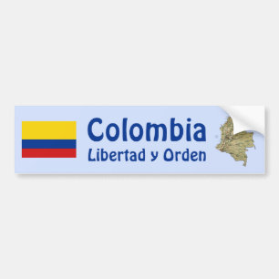 Para Coche Pegatina de la bandera y el mapa de Colombia