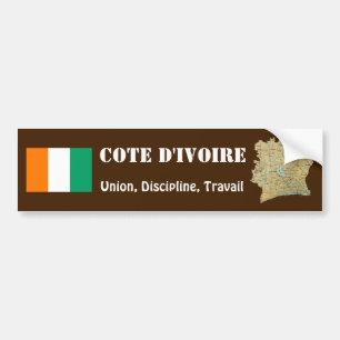 Para Coche Pegatina de la bandera y el mapa de Côte d'Ivoire