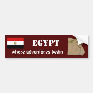 Para Coche Pegatina de la bandera y el mapa de Egipto