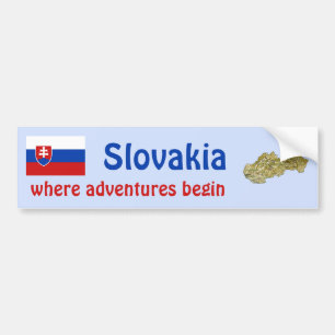 Para Coche Pegatina de la bandera y el mapa de Eslovaquia