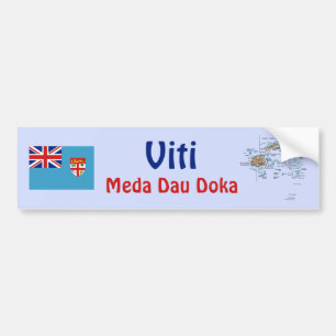 Para Coche Pegatina de la bandera y el mapa de Fiji