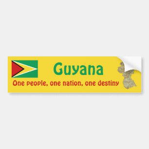 Para Coche Pegatina de la bandera y el mapa de Guyana