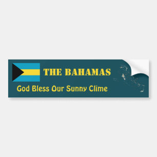 Para Coche Pegatina de la bandera y el mapa de las Bahamas